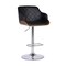 Armen Living Toby Black Faux Leather Adjustable Height Swivel Walnut Wood and Chrome Bar Stool LCTOSWBAWABL - alternate 1